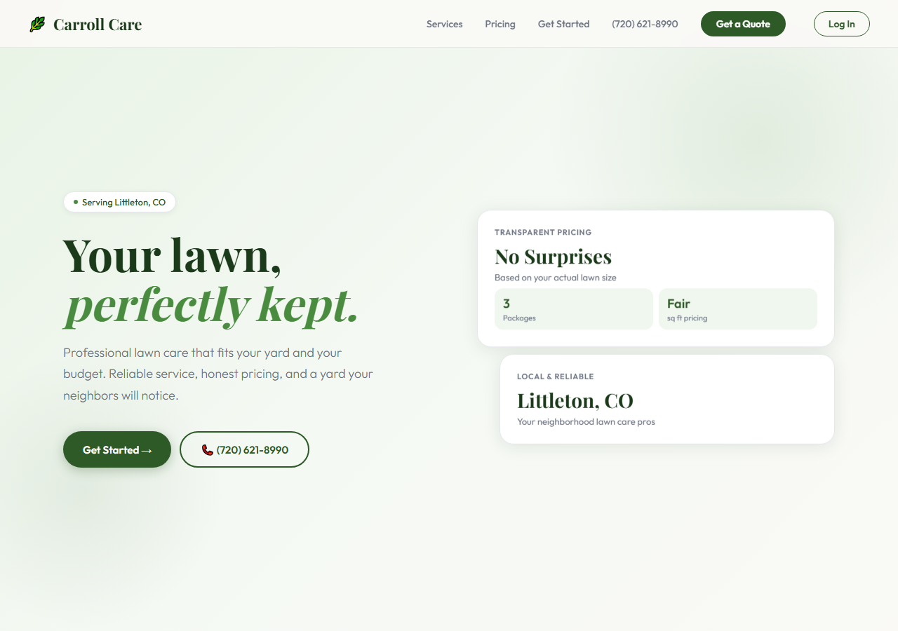 Carroll Care homepage screenshot